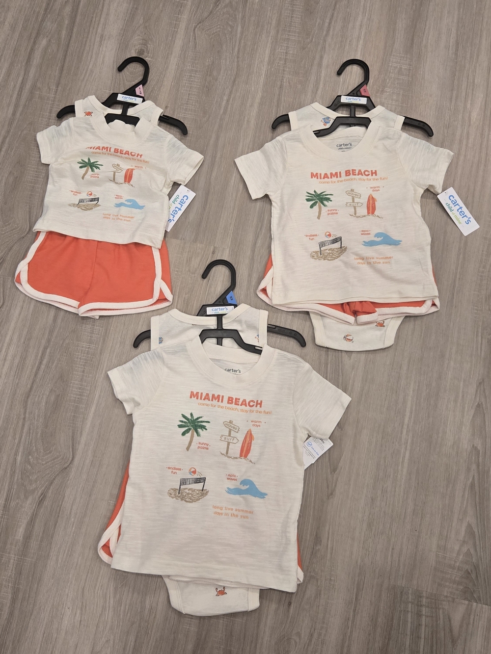 ☀️ Carter's Baby Boy 3-Piece Miami Beach Set NWT Multi Sizes 0-3M, 18M & 24M ☀️ - Picture 2 of 15